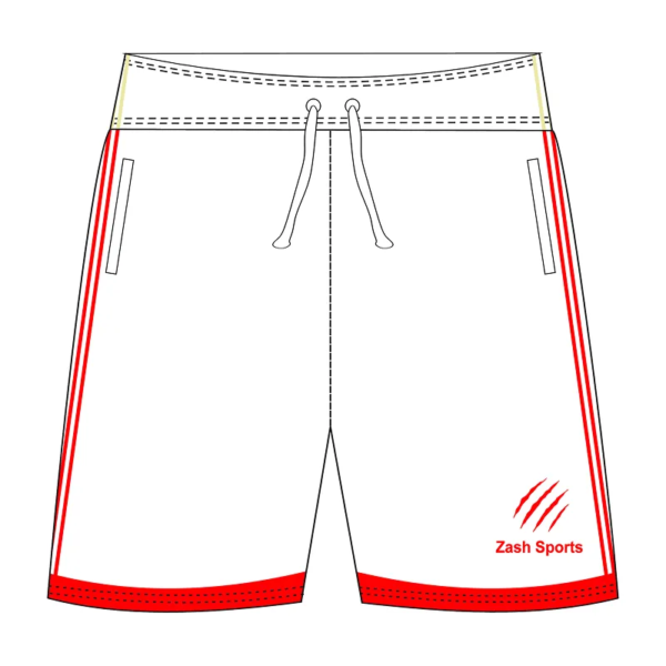 Zash Sports Shorts – White & Red Claw Edition